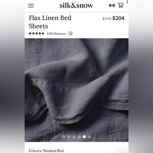 Silk&Snow New! 100% Linen Fitted Sheet in Full (No pillowcases)